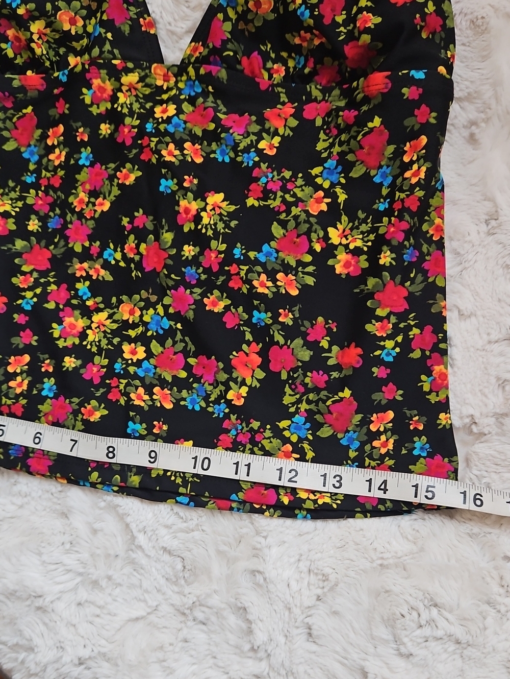 Catalina Black Floral Halter Tankini Top - Multicolor - Picture 5 of 7